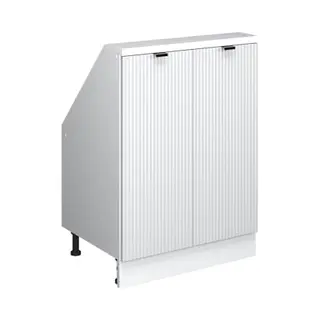 Vicco Meuble De Rangement Sous Pente, Blanc Cannelé, 60x81.6cm Avec 2 Portes