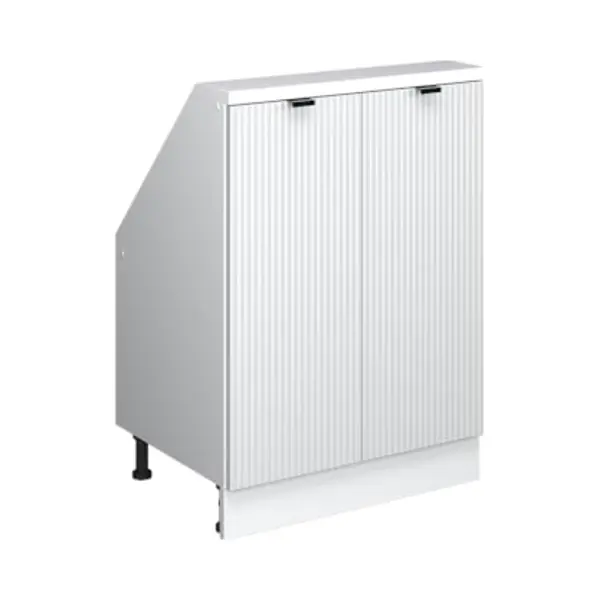 Vicco Meuble De Rangement Sous Pente, Blanc Cannelé, 60x81.6cm Avec 2 Portes thumbnail
