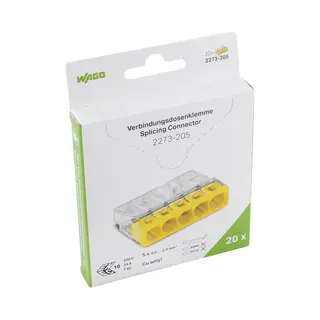 Wago 2273-205 elektrische draad-connector 100 stuk(s) Stiftlijst