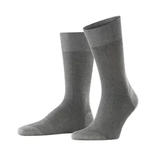 Falke Fine Shadow Gedessineerd Katoen Sokken Heren Grijs - Maat 39-40