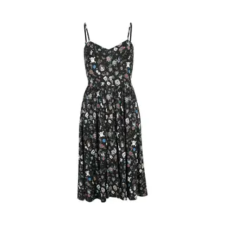 Rock Rebel By Emp Midi-jurk - Dress With Old School Print - S Tot Xxl - Voor Vrouwen - Zwart