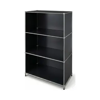 Floordirekt Metalen Rek Concept Epure Mk-101 - Staand Rek Met 4 Planken & Zijwanden - Boekenrek & Opbergrek Van Metaal - 75 X 40 X 120 Cm - Zwart -
