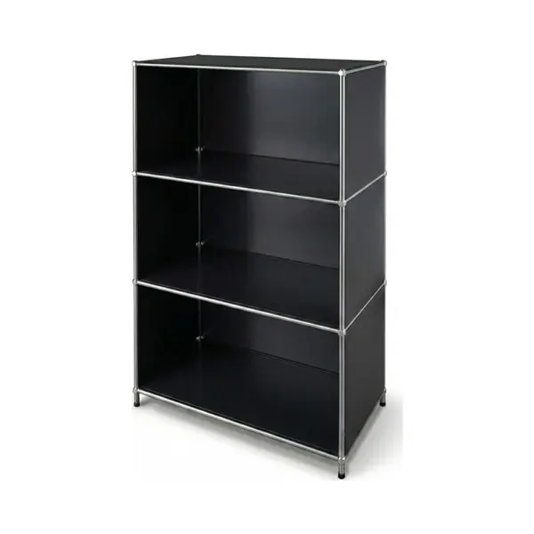 Floordirekt Metalen Rek Concept Epure Mk-101 - Staand Rek Met 4 Planken & Zijwanden - Boekenrek & Opbergrek Van Metaal - 75 X 40 X 120 Cm - Zwart - thumbnail