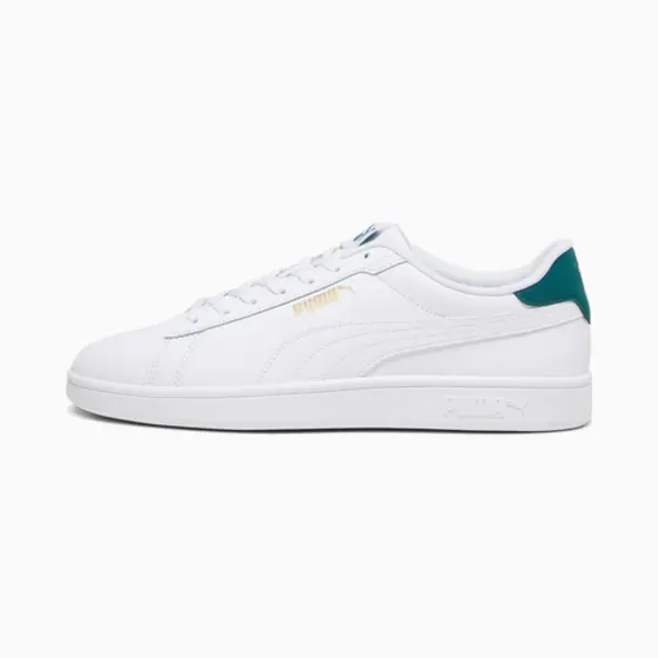 Puma Unisex Adults Puma Smash 3.0 L Sneakers, Puma White-Malachite-Puma Gold, 10.5 Uk thumbnail