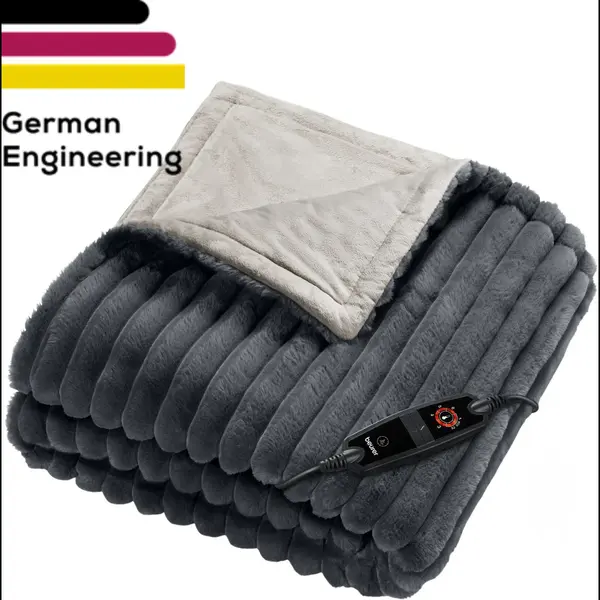 Beurer Heizdecke "Hd 82 Stockholm, Kuschelig, Aus Luxuriösem Obermaterial" Mit Beurer Sicherheitssystem Und Sicherheitsabschaltung Nach 3 Stunden thumbnail