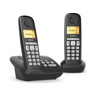 Gigaset AL220A Duo V2 - Duo Dect Telefoon Met Antwoordapparaat - Zwart, Telefoon, Zwart