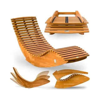 Casaria® Rocking Sun Lounger Acacia Wood Fsc®-certified Foldable