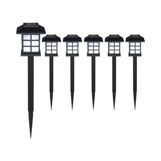 monzana® Led Solarleuchten 6er-Set Schwarz