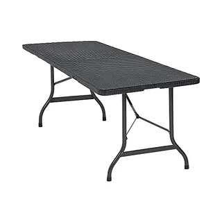 Casaria® Tuintafel Zwart Rotan 180x75x73cm Inklapbaar