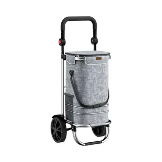 Monzana® 3in1 Shopping Trolley 56l/50 Kg Folding Removable Bag Hand Cart Cooling Grey