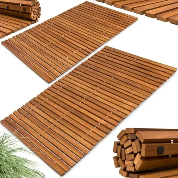 Deuba® Bath Mat 2Pcs Acacia Wood Fsc®-certified thumbnail