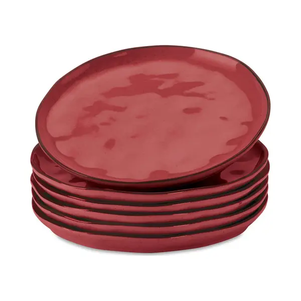 Loberon Bord Set Van 6 Biarré Rood thumbnail