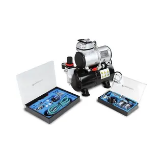 Timbertech ABPST06 Airbrush Set Met Compressor En 2 Airbrush Pistolen