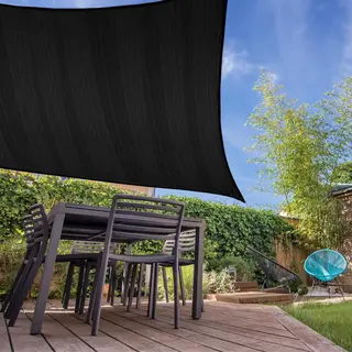 Vierkante Luifel Van Lumaland Incl. Spankoorden|Vierkant 4 X 4 M| 160 G/m² - Zwart
