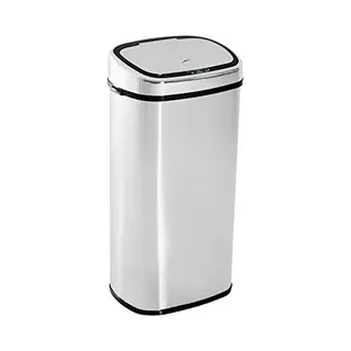 Homcom Mülleimer Abfalleimer Mit Sensor, Aus Edelstahl 68L, Für Küche, Silber
