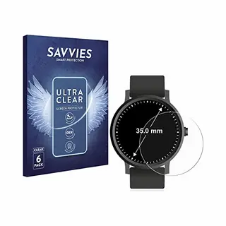Savvies 6 Stück Schutzfolie Für Armbanduhren (Kreisrund, ø, 35 Mm) Displayschutz-Folie Ultra-Transparent