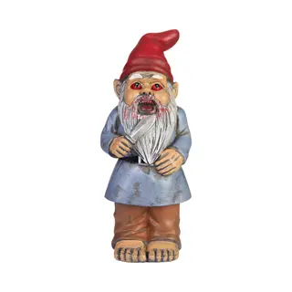 Brubaker Gartenzwerg Zombie - Grusel Zwerg Mit Messer Und Blut - Halloween Gartenfigur Lustig - Dekoration Wetterfest Für Garten Campingplatz -