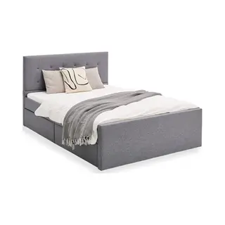 Homestyle4u Polsterbett 90x200 120x200 140x200 Doppelbett Bettgestell Stauraum Mit Kopfteil (Set, Set, Mit 2 Bettkästen / Schubläden), 120x200, Mit