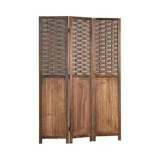 Homestyle4u Kamerscherm - 120x170 Cm - Bruin - 3-delig
