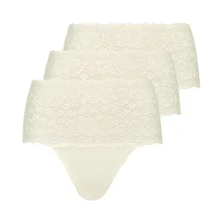 Nina Von C 3- Pack - Dames Taille Slip Kant - Biologisch Katoen - Voordeelverpakking - Aanbieding - 42 - Champagne