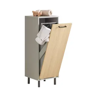 SoBuy BZR132-Ng Badkamerkast - Grijze Lage Kast Met Opbergplank