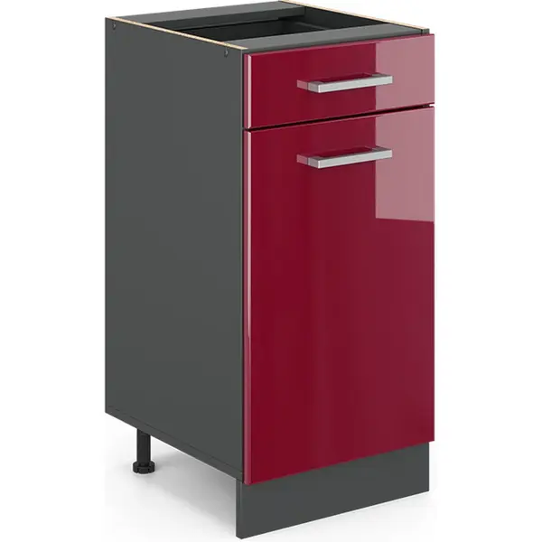Vicco Unterschrank R-Line, Rot Hochglanz/Anthrazit, 40 Cm Ohne Arbeitsplatte (1-St) thumbnail
