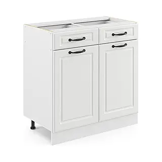 Vicco Unterschrank R-Line, Weiß Landhaus/Weiß, 80 Cm Ohne Arbeitsplatte (1-St)