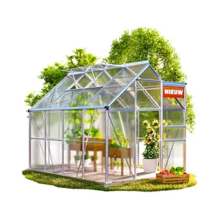 Gardebruk® Alu Gewächshaus 250x190x195cm Mit Fundament