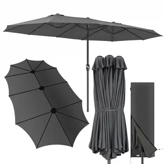 Kingsleeve® Dubbele Parasol Antraciet Met Uv-bescherming 80+