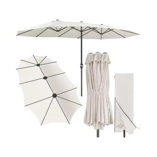 Kingsleeve Dubbele Parasol Xxl - 460x270cm Uv Bescherming– Beige