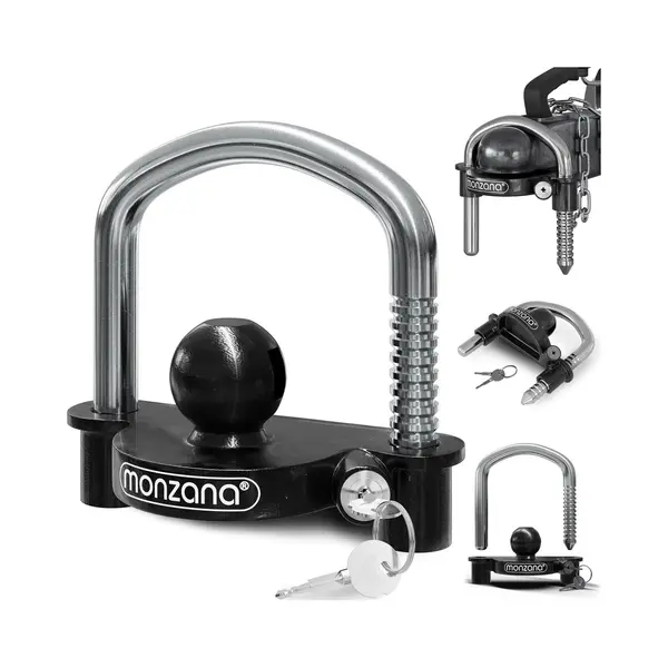 monzana® Anti-theft Trailer Lock Black Universal Anti-theft Device thumbnail
