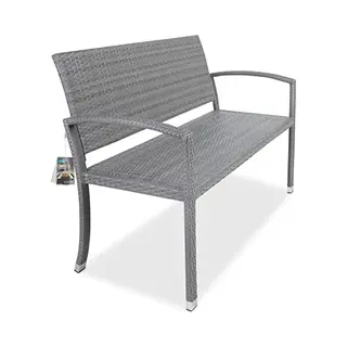 Casaria® Polyrotan Tuinbank Grijs 122x58x87cm