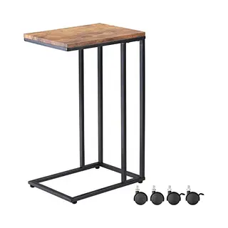 Casaria® Beistelltisch Schwarz 50x35x65/70cm Mit Rollen