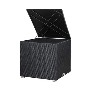 Casaria® Auflagenbox Kissenbox 318 L Garten Aufbewahrungsbox Polyrattan Schwarz