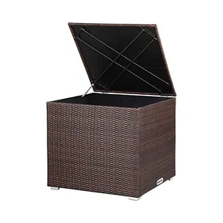 Casaria® Rattan Garden Storage Box Brown 25x25x23ft