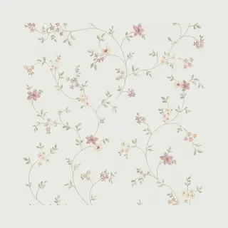 Profhome - Blumen Tapete 937701 Vliestapete Strukturiert Mit Floralen Ornamenten Matt Weiß Grün Creme Alt-rosa 5, 33 M2