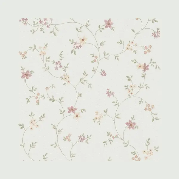 Profhome - Blumen Tapete 937701 Vliestapete Strukturiert Mit Floralen Ornamenten Matt Weiß Grün Creme Alt-rosa 5, 33 M2 thumbnail
