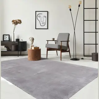 The Carpet Relax Rug For Living Room Or Bedroom In Grey 80 X 150 Cm | Washable Up To 30 Degrees | Non-slip Underside | Modern And Soft Short Pile Rug