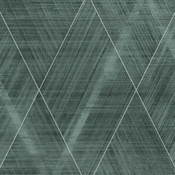 Profhome - 3d Wallcovering Wall 388242 Hot Embossed Non-woven Wallpaper Slightly Textured With Chevron Pattern And Metallic Highlights Green Silver thumbnail