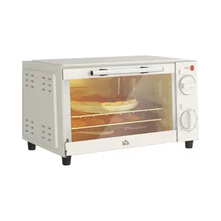 Homcom Minibackofen Metall Edelstahl Cremeweiß 35L X 24, 6B X 20H Cm