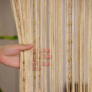 Oimg Vliegengordijn - Kralen Gordijn Deur String Gordijnen - Vliegengordijn - 100 X 200 Cm - Raamdecoratie - Hordeur - Deurgordijn - Met Kwastjes -