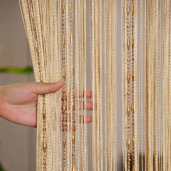 Oimg Vliegengordijn - Kralen Gordijn Deur String Gordijnen - Vliegengordijn - 100 X 200 Cm - Raamdecoratie - Hordeur - Deurgordijn - Met Kwastjes - thumbnail