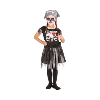 Tectake Girl's Pirate Skeleton Costume | Size, 6-7 Years