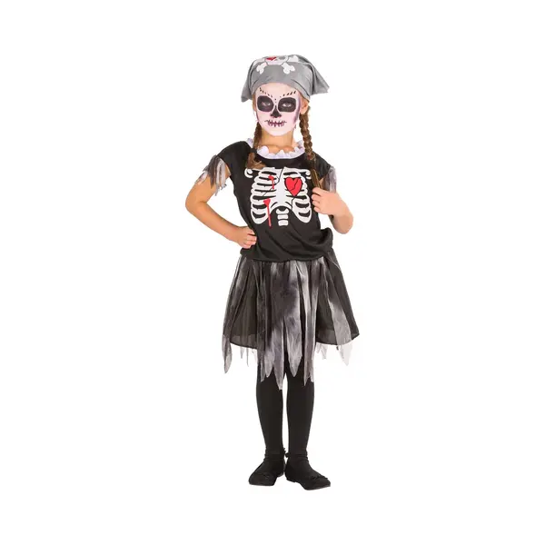 Tectake Dressforfun - Piratenskeletkostuum 116 (5-7y) - Verkleedkleding Kostuum Halloween Verkleden Feestkleding Carnavalskleding Carnaval Feestkledij thumbnail