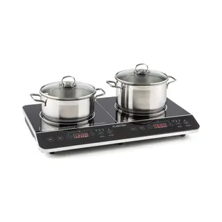 Klarstein - Induction Hob, 3400w Electric Hob Induction Cooker, 2 Ring Electric Pan Hob, Free Standing Table Top Cookers W/ 2 Hobs, Modern Induction