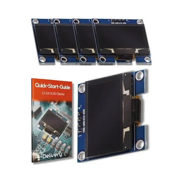 AZDelivery Oled-scherm 1, 3 Inch I2C SSH1106 Chip 128 X 64 Pixels I2C Witte Tekens Display Module Compatibel Met Arduino En Raspberry Pi Met E-book thumbnail