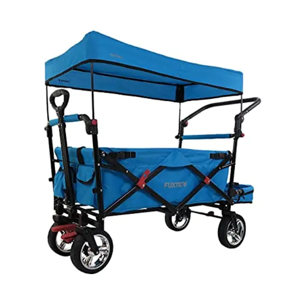 Blauwe Opvouwbare Tuintrolley - Fuxtec Smart Cruiser - Laadvermogen 75 Kg thumbnail