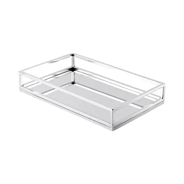 MichaelNoll Roestvrijstalen Dienblad, Luxe Zilveren Dienblad, Dienblad Met Metalen Handvat, Zilverkleurig Dienblad, Kerstdecoratie Voor Woonkamer, Eetkamer Of thumbnail