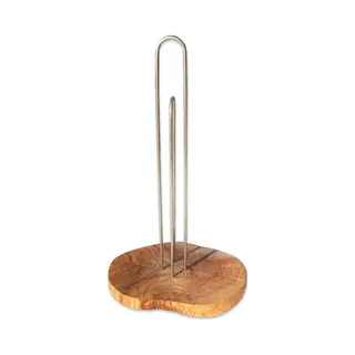 D.O.M. - Design Keukenrolhouder - Olijfhout En Roestvrij Staal - Stijlvol, Modern & Praktisch