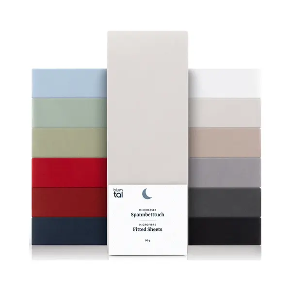 Blumtal® Spannbettlaken 140x200 Cm - Bettlaken Aus Microfaser - Öko-Tex Zertifiziertes Spannbetttuch - Moonlight Grey - Grau thumbnail